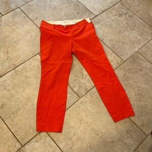 J. Crew Cotton Minnie Ankle-Length Pants. Orange. Size 4